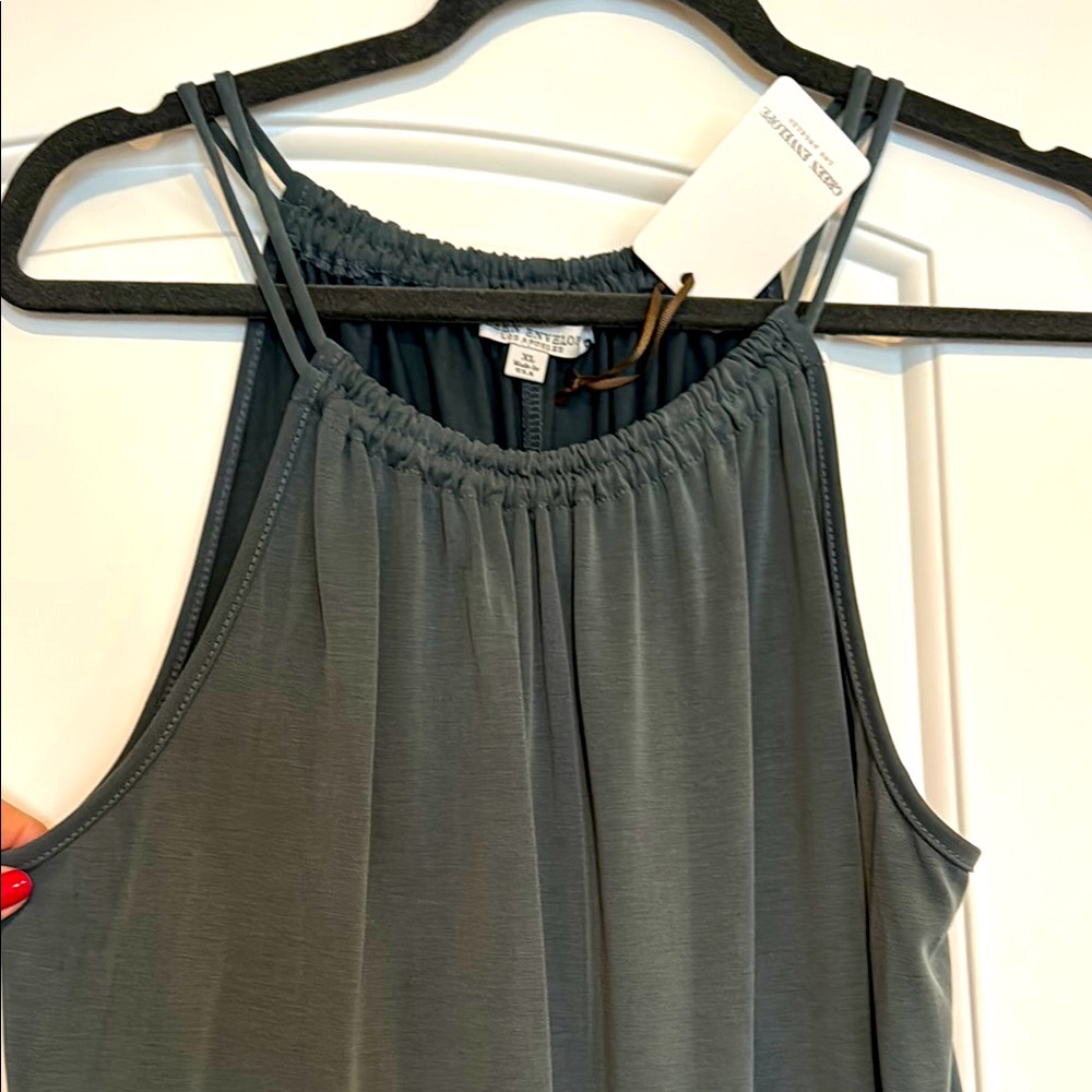 Banana Republic Gray Pleated Sleeveless Tank Top